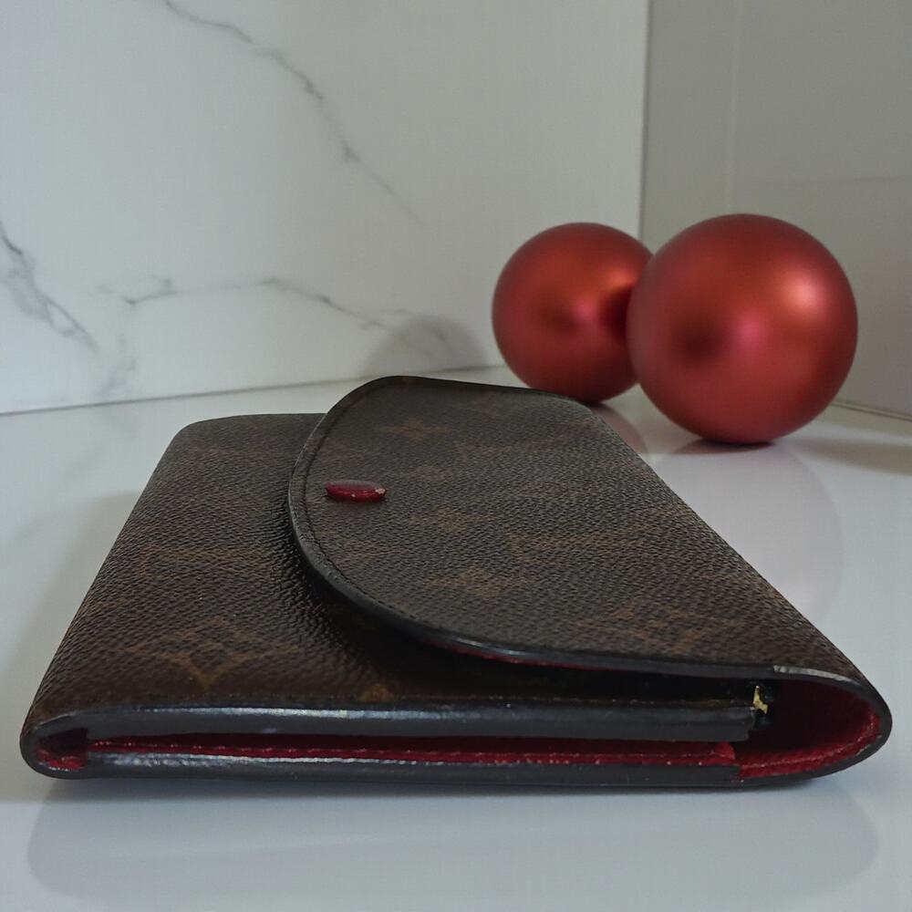 Authentic Louis Vuitton Emilie Logo Canvas Pink Leather Wallet & Gold Chain COA - Picture 6 of 14